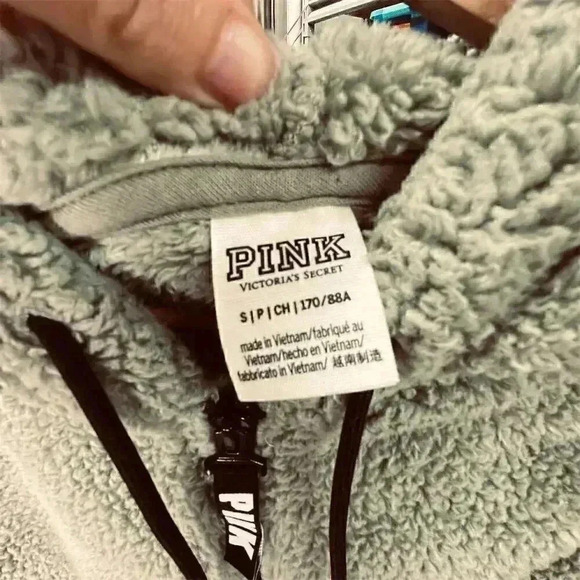 Victoria's Secret PINK Teddy Sherpa Fleece Pullover Hoodie Beige Women's… - Picture 6 of 9